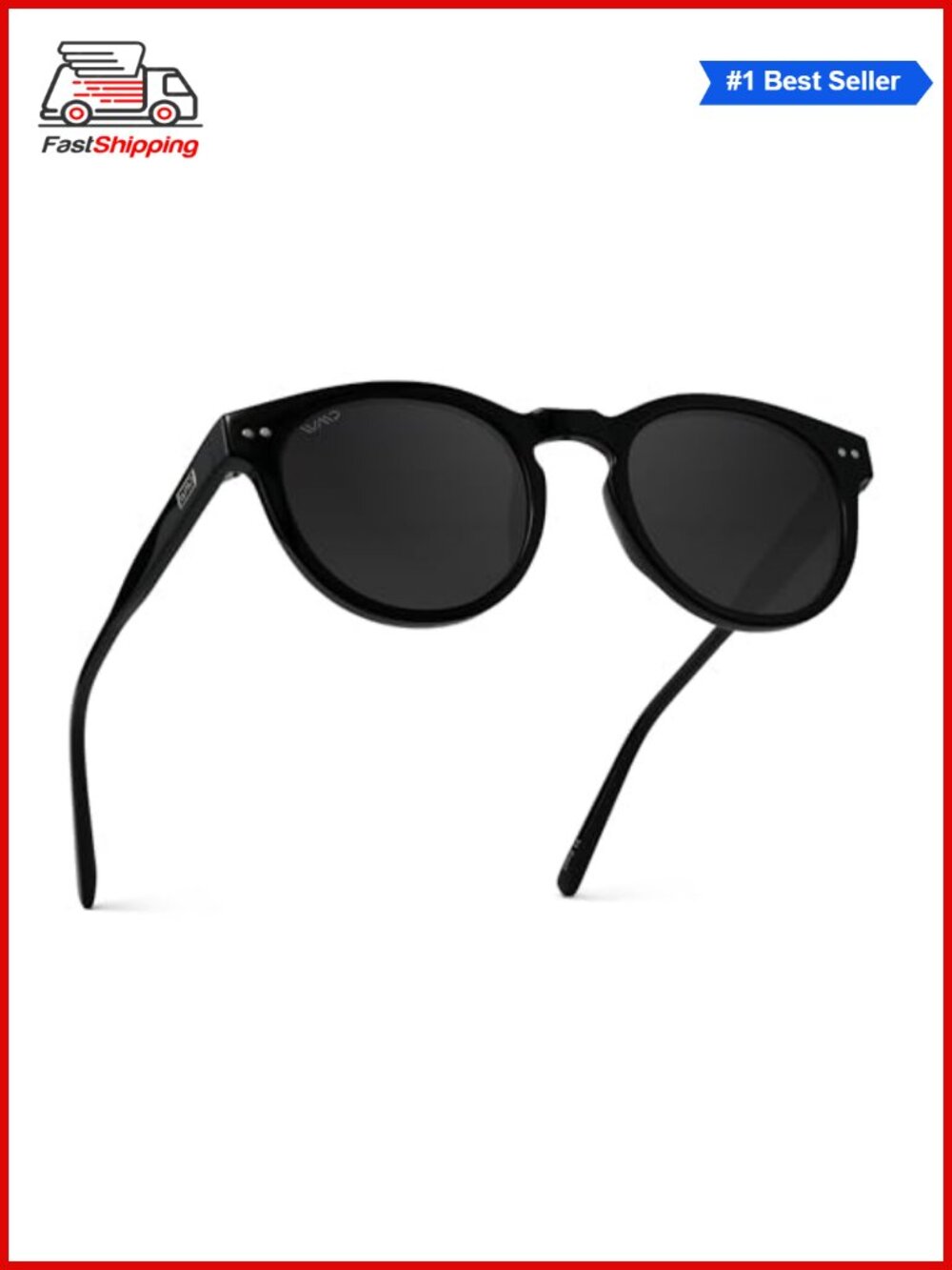 ✨ WearMe Pro Tate Polarized Round Sunglasses UV400 Acetate Medium Large